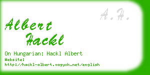 albert hackl business card